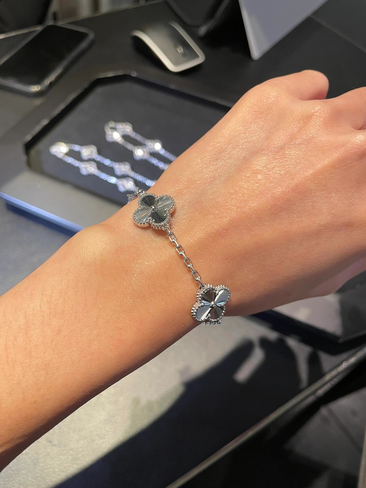 Van Cleef & Arpels Alhambra Silver Necklace Van Cleef & Arpels Alhambra Silver Necklace